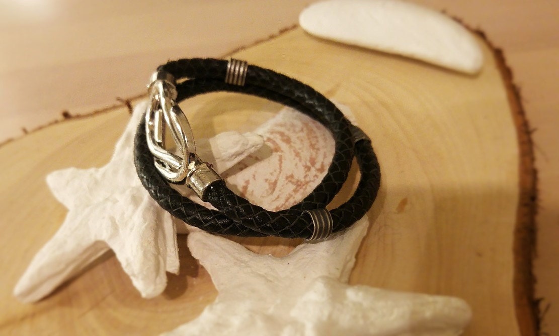 Infinity Leather Bracelet Mens Infinity Bracelet Eternity