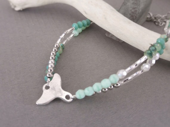 Whale tail Anklet, Women Beach Anklet, Women Fish Anklet, Whale Tail Jewelry, Whale Charm Jewelry, Beaded Anklet