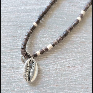 Cowrie Shell Puka Shell Seashell Tropical Island Hawaii Beach Braided Choker Necklace, Summertime Aesthetic, Coastal Accessories