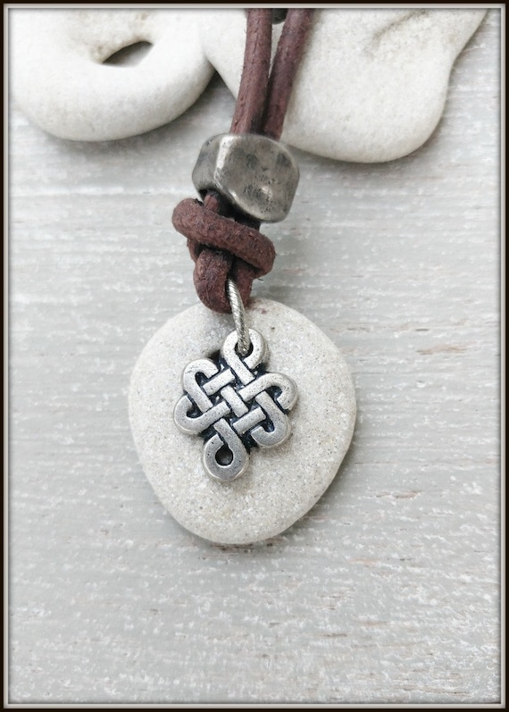 Celtic Jewelry, Hag stone Necklace, Celtic Knot Necklace, Hag stone Talisman, Viking Jewelry, primitive jewelry, holey stone, occult jewelry