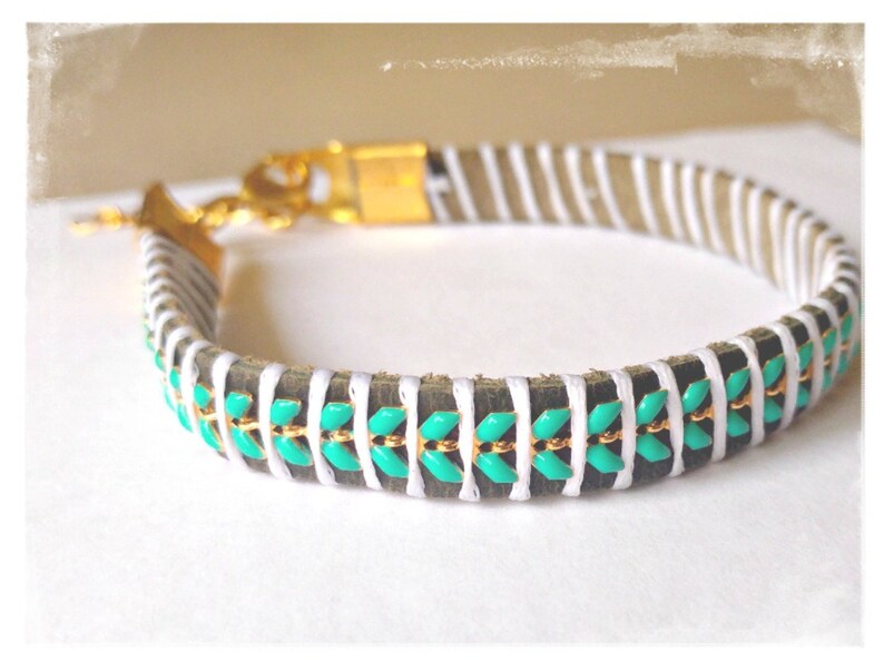 Turquoise Boho Anklet for Women Leather Ankle Wrap Summer Accessories Leather Ankle bracelet