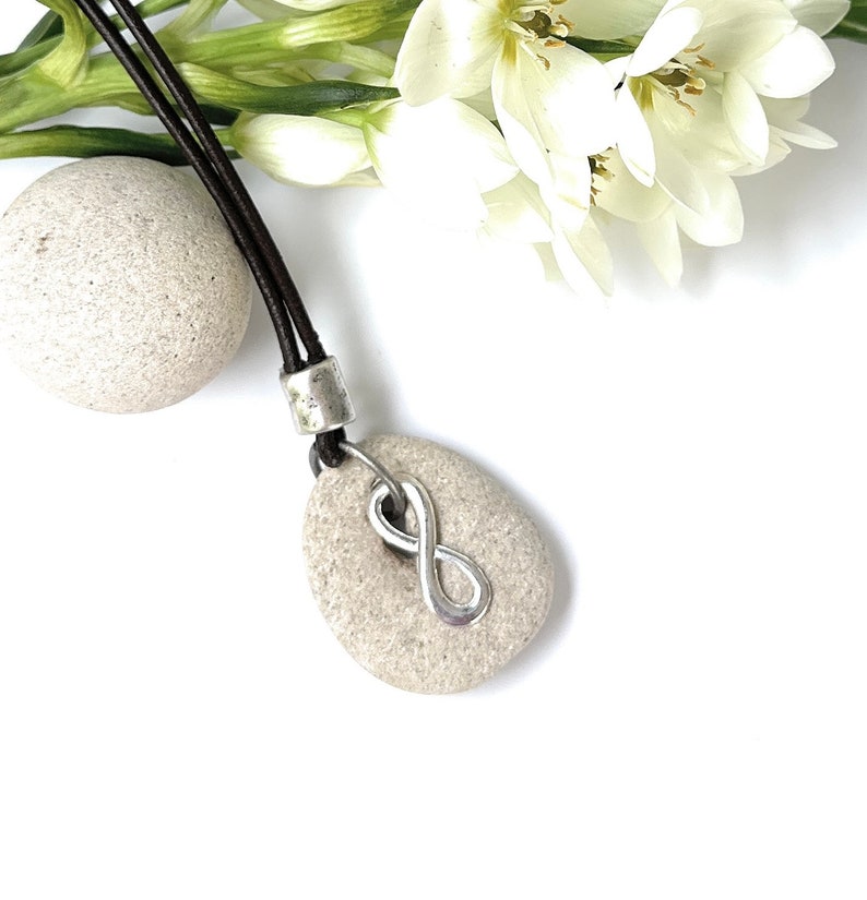 Mens Infinity Necklace Hag Stone Necklace Luck Stone Etsy