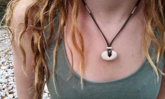 Hag Stone Jewelry Hagstone Necklace Sea Stone Necklace Sandstone Jewelry Witch Jewelry Fairy Stone Etsy Canada