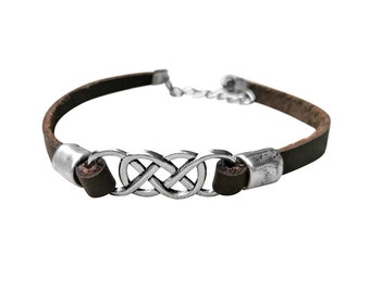 Infinity Leather Ankle Bracelet, Anklet for Men, Men's  Summer Jewelry, Boyfriend Gift, Accessories for Men, Urban Anklet,