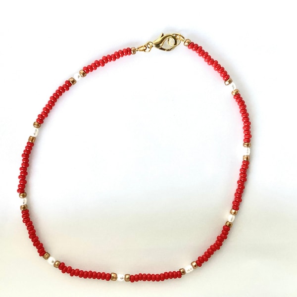 Red Necklace - Etsy