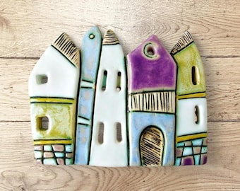 陶器の壁掛け、粘土の壁飾り、気まぐれな陶芸アート、壁掛け、素朴芸術