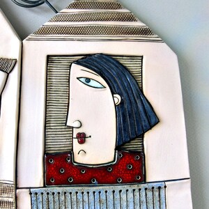 Ceramic art tile ,Ceramic sculpture, Pottery, Handmade ceramic, Home DecorationOnly neighbors image 2