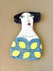 Ceramic Art ,Handmade Ceramics ,Fine Art Ceramics,Wall hanging ,Girl with blue dress,with lemons 