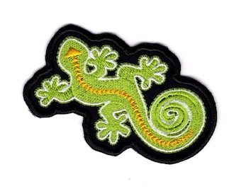 Gestickter Gecko Eidechse Aufnäher: Aufbügler Wüsten Reptil Applikation
