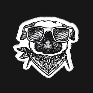 Cool Pug Patch - Embroidered Fabric Iron On Patch by MagicPatchesAndMore