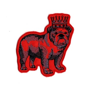 Bulldog Iron-On Patch-Embroidered Crowned Bulldog Patch- Fabric Patch by MagicPatchesAndMore!