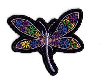 Rainbow Dragonfly Patch Iron On Embroidered Dragonfly Patch  Patch by magicpatchesandmore!