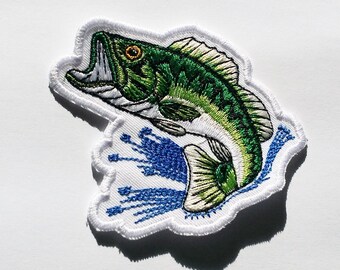 Écusson Brodé Vintage Pêche à L'achigan - à Coudre - Thème Pêche