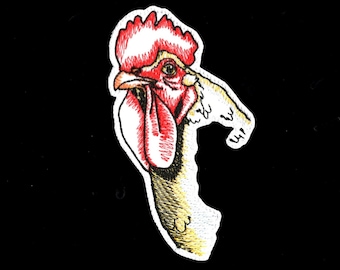 Rooster Patch Embroidered Iron on Patch Fabric Country Rooster Patch by ...