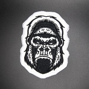 Embroidered Gorilla Patch: Iron-On Ape Applique, Animal Lover Gift