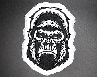 Embroidered Gorilla Patch: Iron-On Ape Applique, Animal Lover Gift