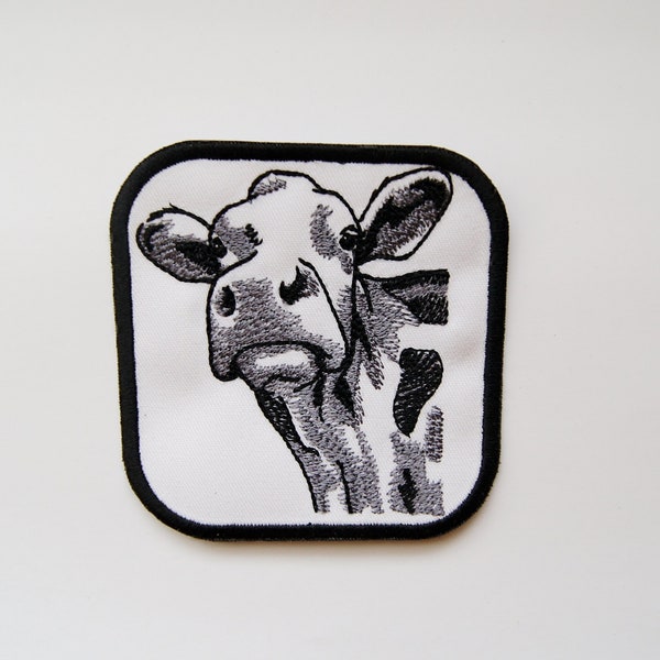 Dairy Cow Patch Embroidered Iron On Dairy Cow Fabric Patch by MagicPatches&More!