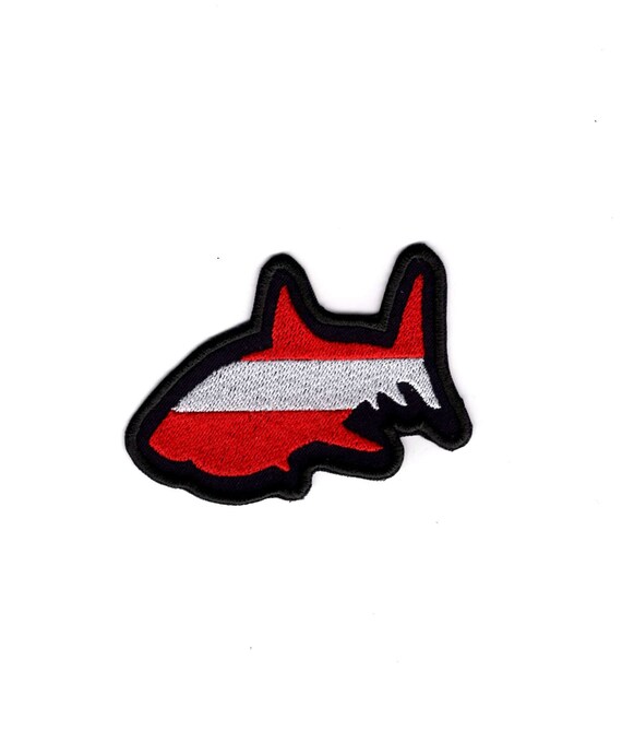 SCUBA SHARK FLAG CUSTOM BADGE EMBROIDERED PATCH