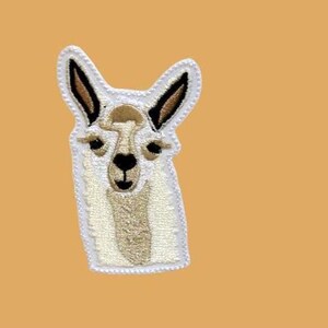Embroidered Llama Alpaca Iron-On Patch – Whimsical Animal Appliqué (2" x 3.5")