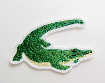 Alligator Iron On Patch Embroidered Fabric Crocodile Applique Patch by MagicPatchesAndMore!