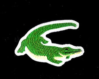 Alligator Iron On Patch Embroidered Fabric Crocodile Applique Patch by MagicPatchesAndMore!