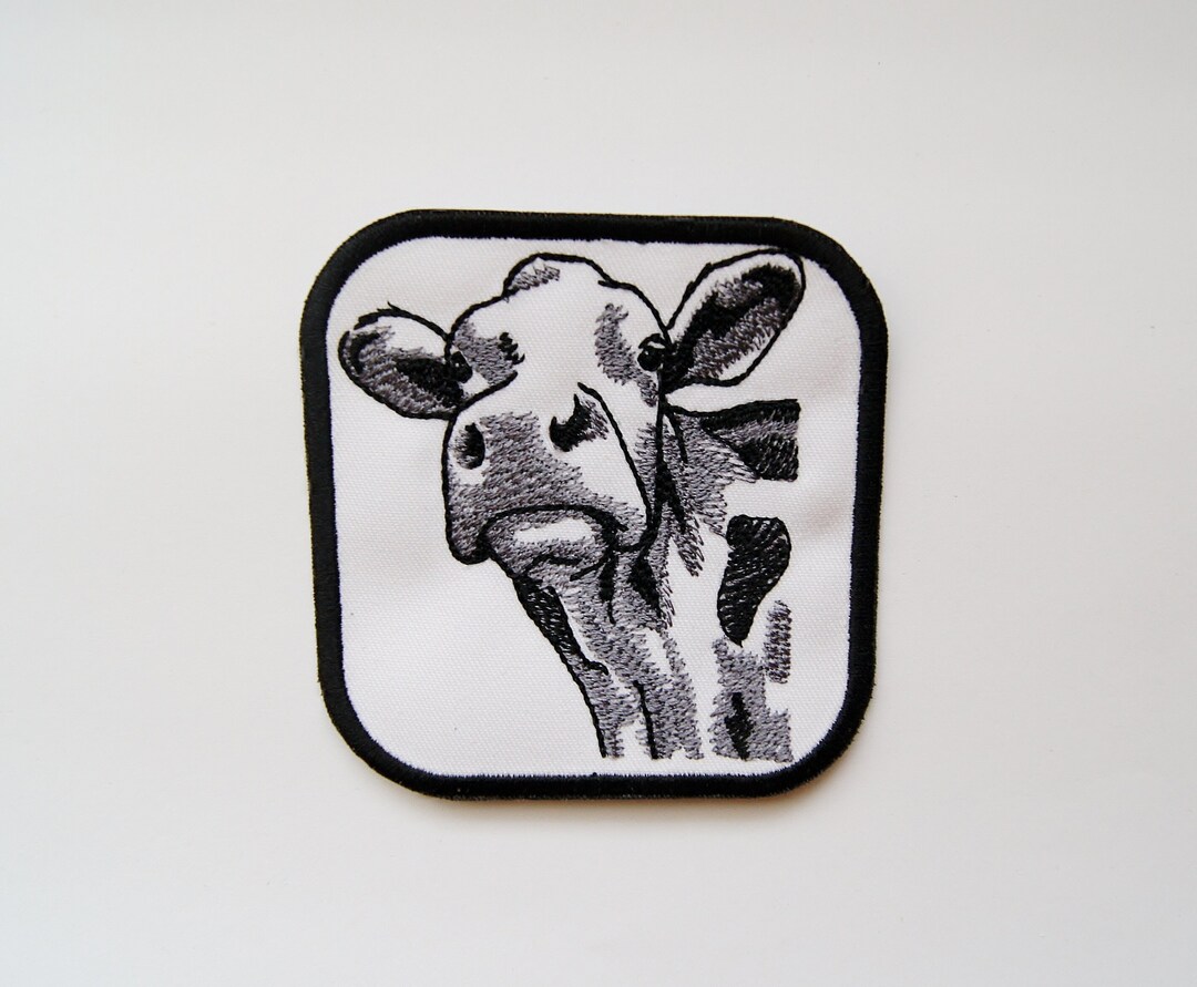 Dairy Cow Patch Embroidered Iron on Dairy Cow Fabric Patch by ...