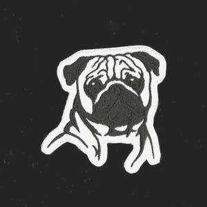 Pug Patch  Embroidered Iron On Fabric Pet Pug Applique Patch by magicpatchesandmore!
