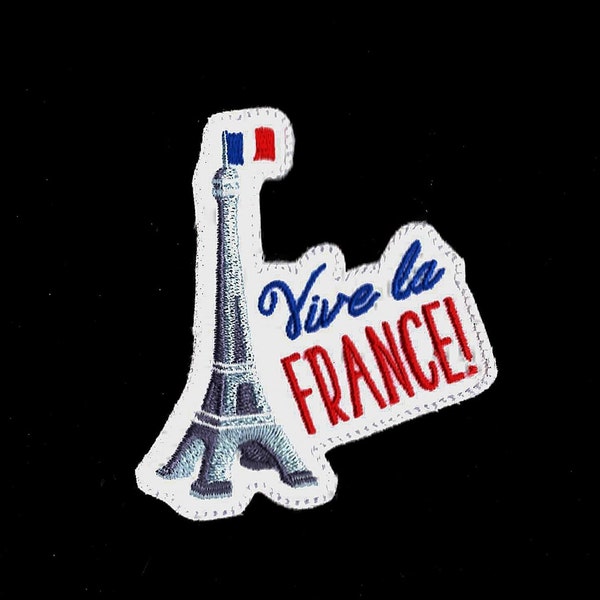 France Paris Patch Iron On Embroidered Eiffel Tower Viva France Patch Paris Fabric Travel Souvenir Applique Patch by MagicPatchesAndMore!