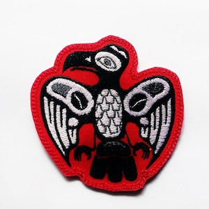 Raven Iron On Patch Embroidered Fabric Native Style Bird Crest Patch by MagicPatches&More!