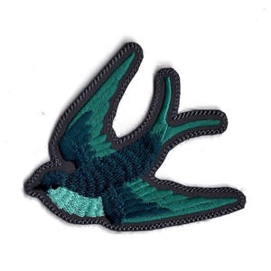 Swallow Bird Iron On Patch Embroidered Bird Fabric Swallow Applique Fabric Patch by MagicPatches&More!