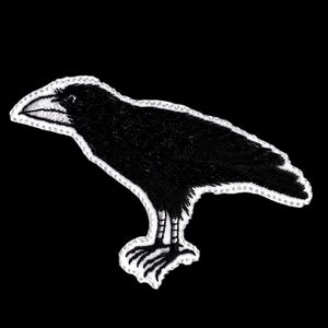 Raven Patch  Embroidered Iron On Fabric Black Bird Applique Patch by MagicPatches&More!