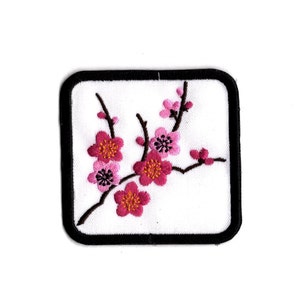 Japanese Flowers  Patch  Embroidered Iron On Fabric Japan Travel Souvenir Patch by MagicPatchesAndMore!