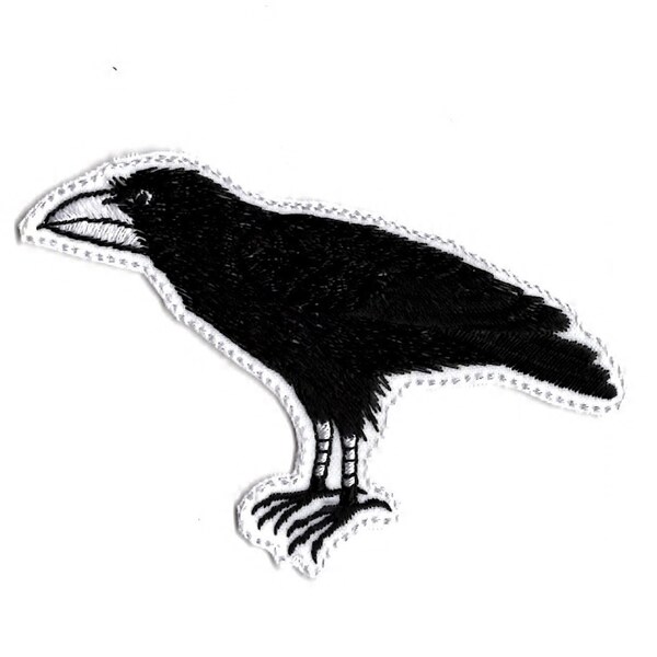 Raven Patch  Embroidered Iron On Fabric Black Bird Applique Patch by MagicPatches&More!