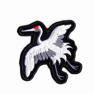 Red-crowned Crane Patch  Embroidered Iron On  Fabric Wild Bird Patch by MagicPatchesAndMore!