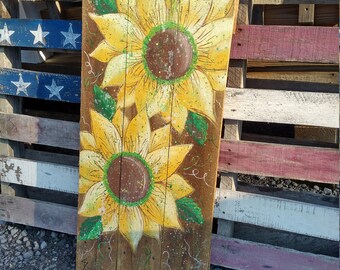 Let me Paint A Sunflower For You,Original Sunflower Painting,Sunflower Lovers Gift,Hippie Boho Gypsy Gift,Sunflower Your Way,Hand Made Paint