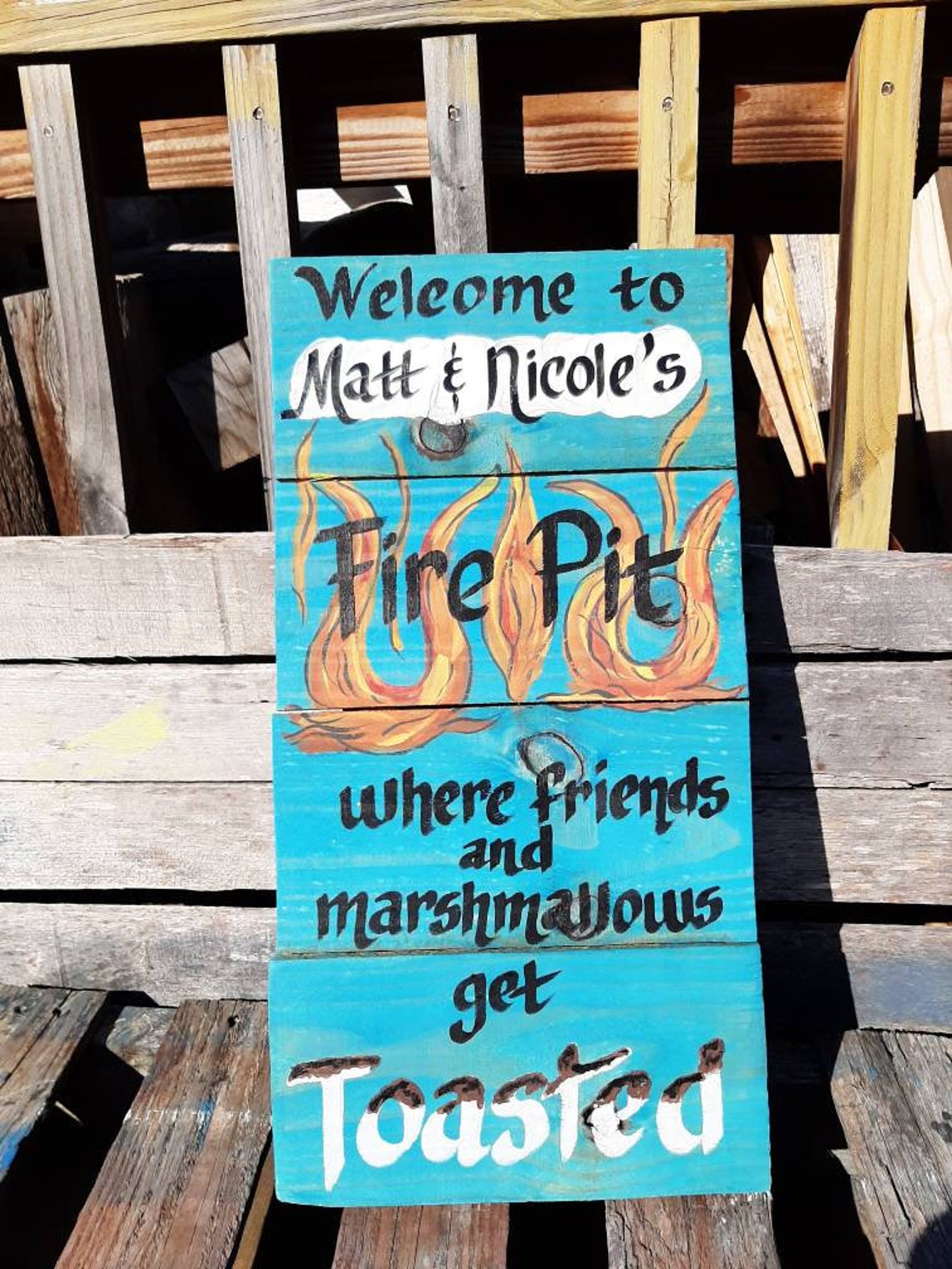 to Our Fire Pit Where Friends and Marchmellows Get Etsy