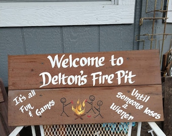 It's All Fun And Games Until Someone Loses A Wiener Sign, Camping Sign,Fire Pit Name Sign,Custom Fire Pit Sign,Personalized Fire Pit Sign