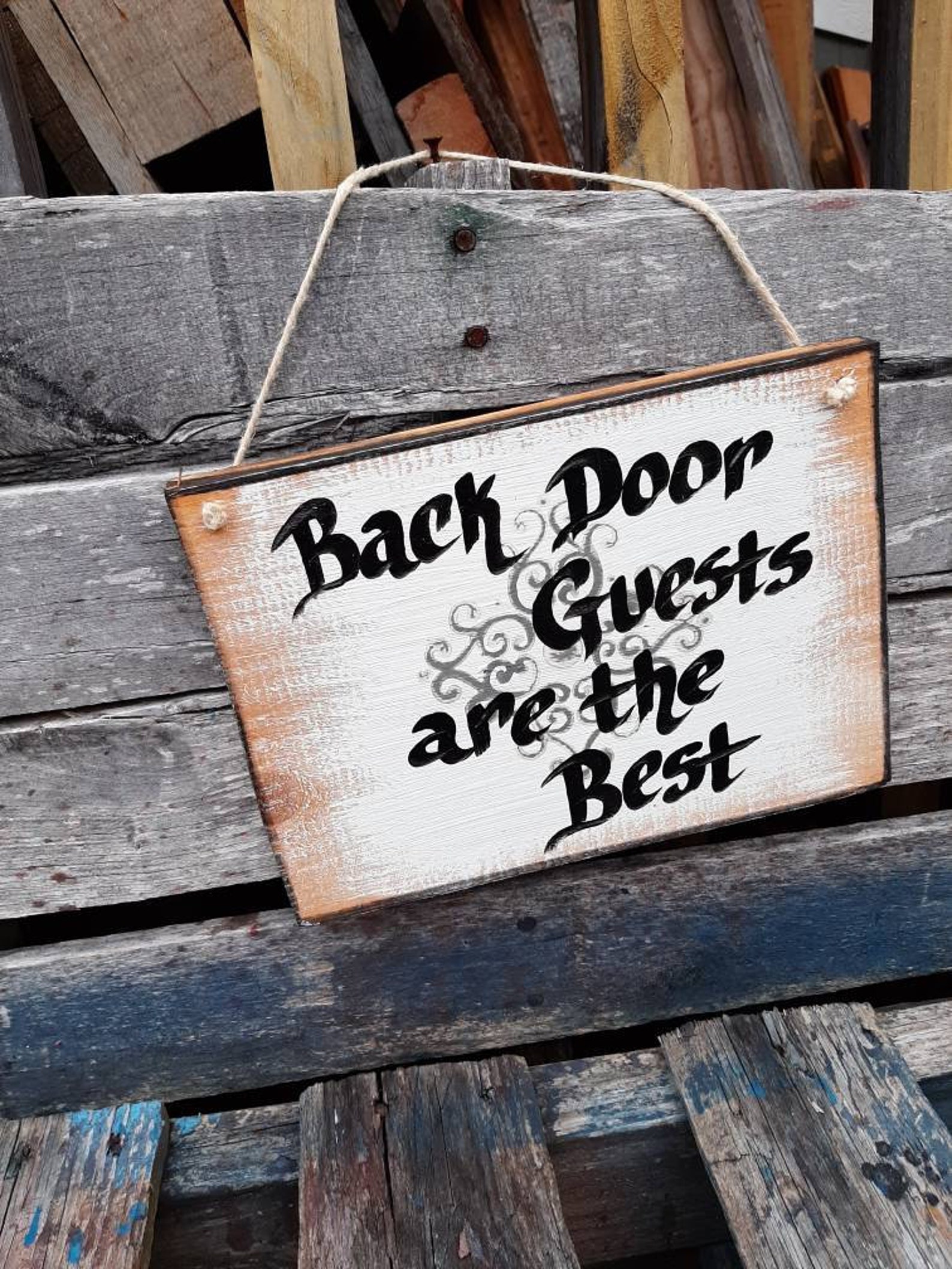 Back Door Guests Are the Best Back Porch Sign Etsy