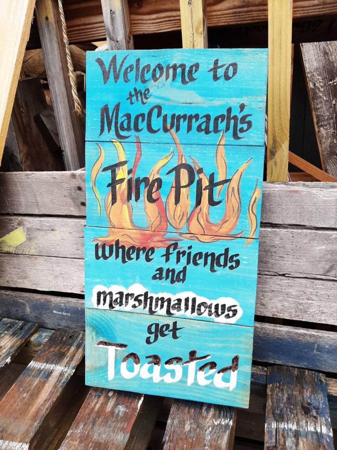 to Our Fire Pit Where Friends and Marchmellows Get Etsy