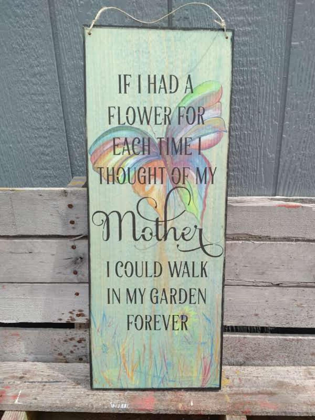 Flowers for My Mother Sign I Miss My Mom Sign Tribute to Etsy