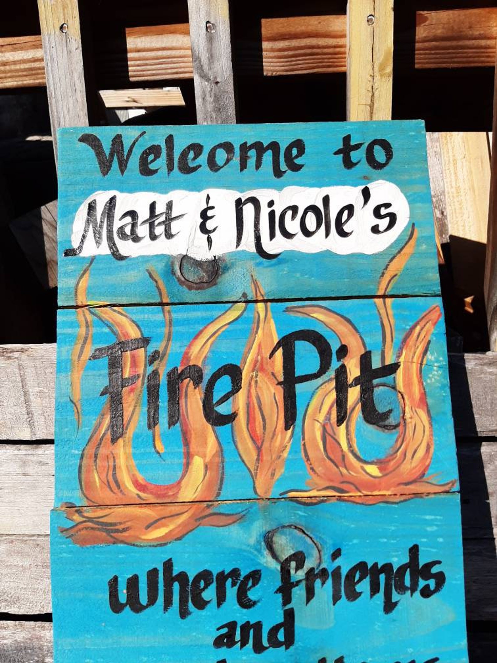 to Our Fire Pit Where Friends and Marchmellows Get Etsy