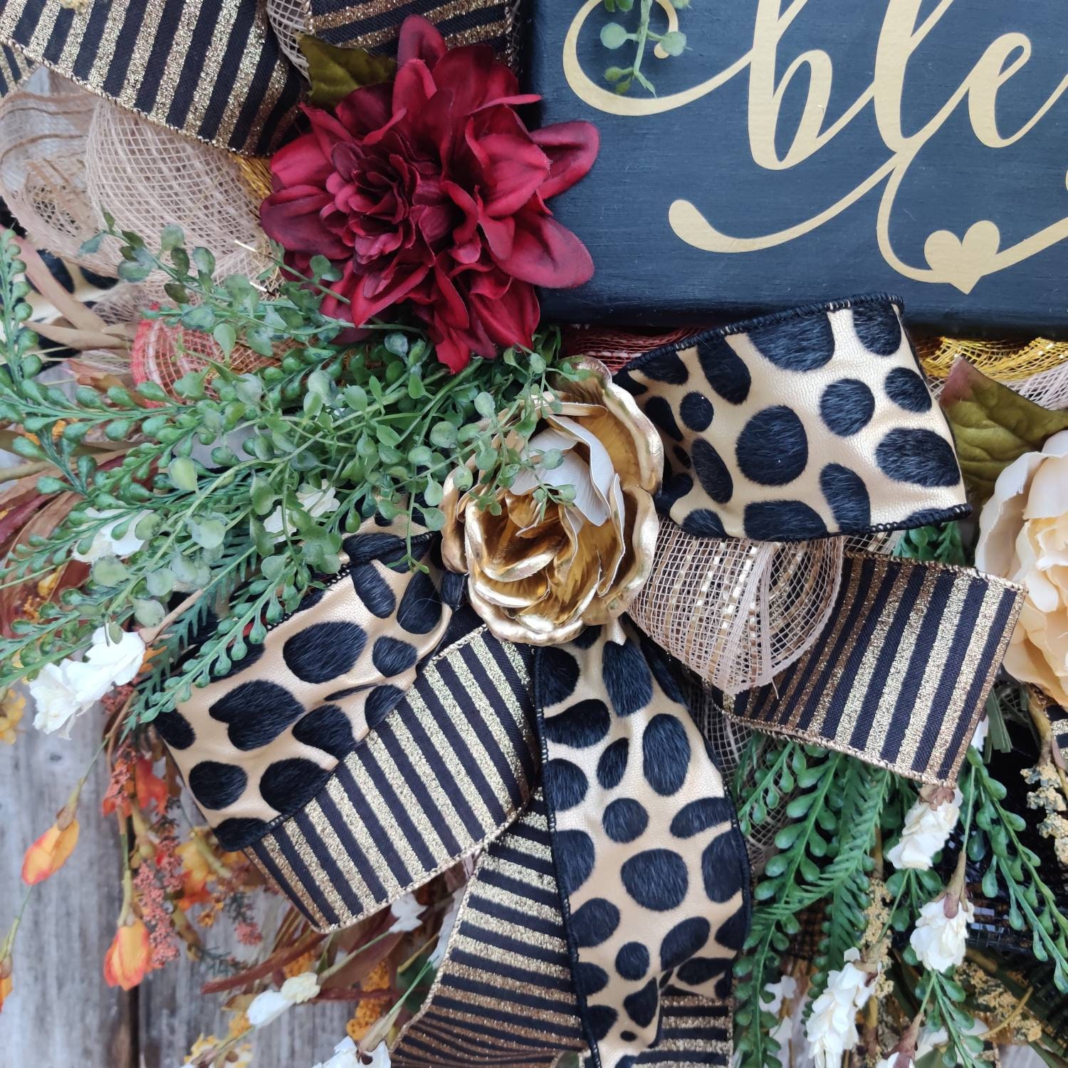 Fall Wreath, Everyday Wreath, Font Door Wreath, Blessed ...