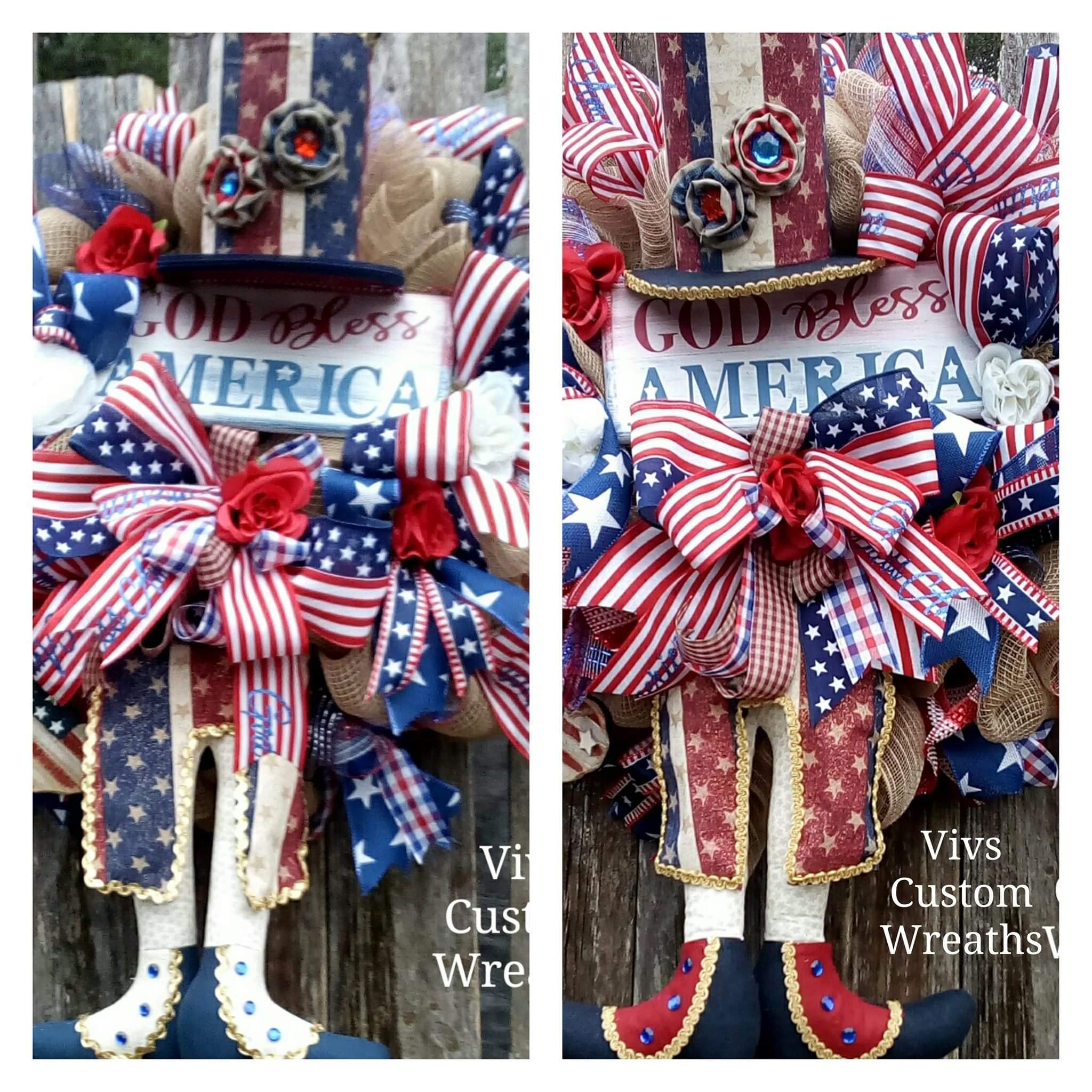 July 4th Wreath Uncle Sam Wreath Double Door Wreaths Uncle Sam