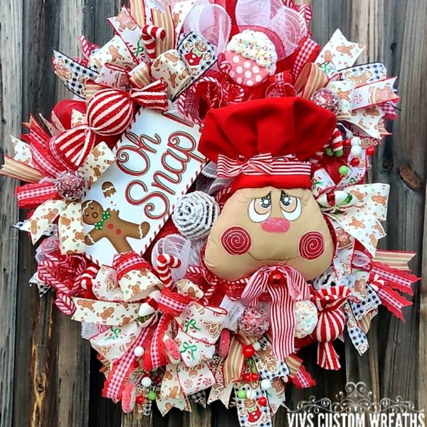 Gingerbread Wreath, Christmas Wreath, Gingerbread Decor, Front Door Wreath, Christmas Wreath, Christmas Decor, Winter Wreath