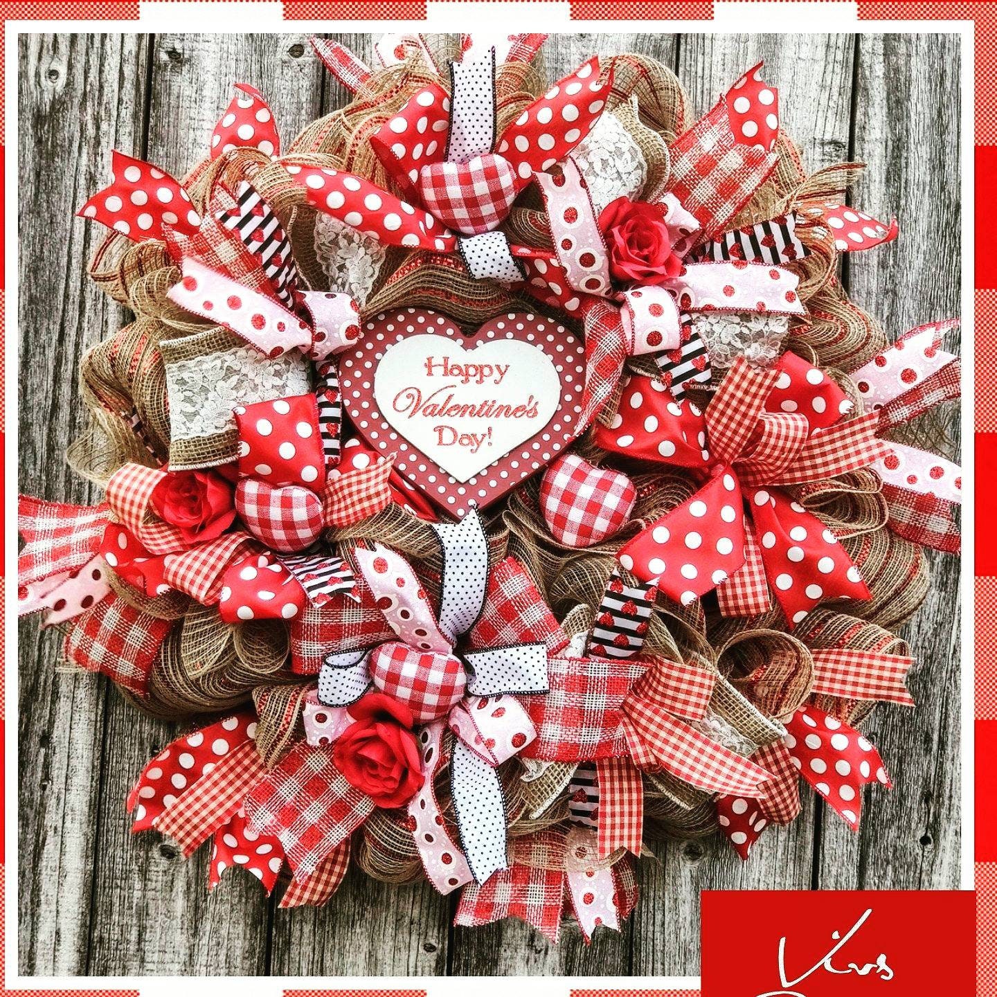 Valentines Wreath Front Door Heart Wreath Heart Decor