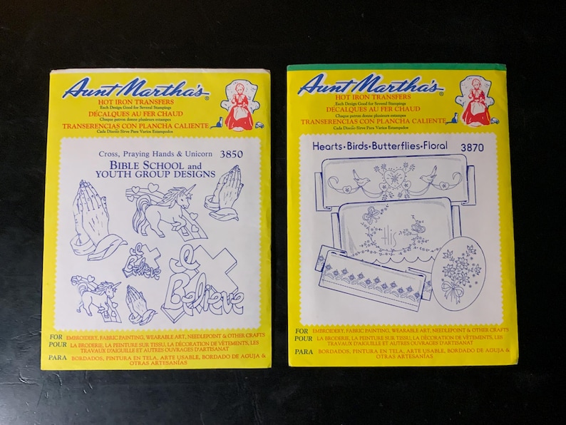 Aunt Martha's Hot Iron Embroidery Transfers: 13 Vintage Designs - Etsy