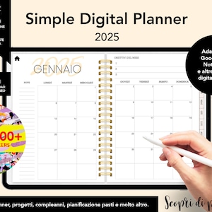 Agenda 2025 italiano Ipad, Goodnotes planner italiano, Notability planner italiano, agenda settimanale digitale 2025, Digital Planner