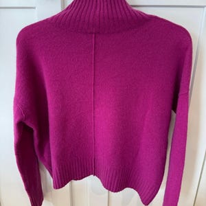 Free People cropped sweater van 100% kasjmier met opstaande kraag magenta Maat S afbeelding 2