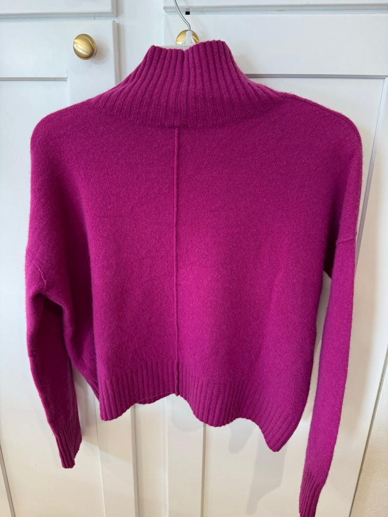 Free People cropped sweater van 100% kasjmier met opstaande kraag magenta Maat S afbeelding 2