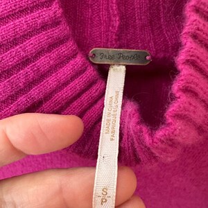 Free People cropped sweater van 100% kasjmier met opstaande kraag magenta Maat S afbeelding 3